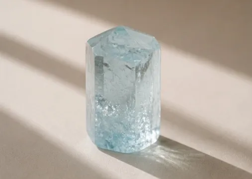 Aquamarine crystal in pale translucent blue