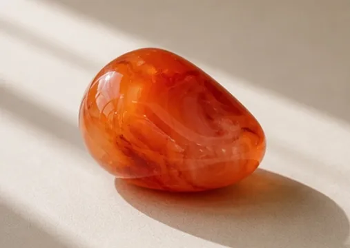 Tumbled carnelian in translucent orange