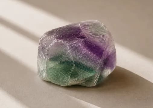 Fluorite piece banded in purple and green