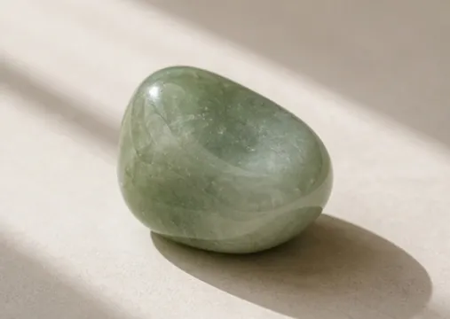 Tumbled jade pebble in soft green