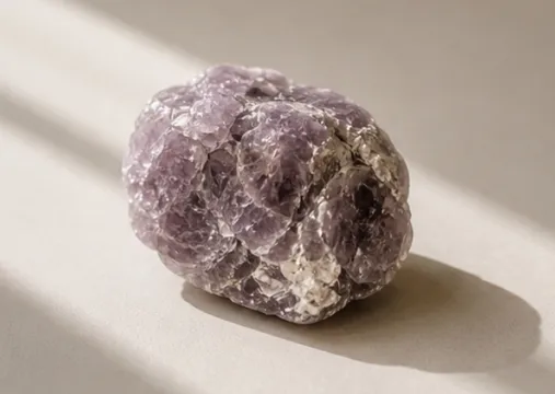 Rough lepidolite chunk in pale lilac